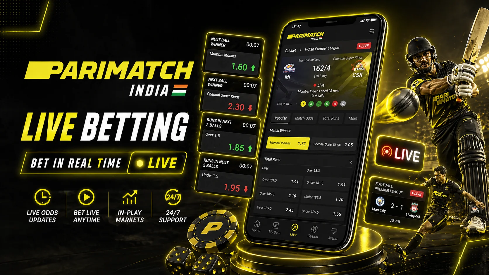 Parimatch Live Betting India — Real-Time Odds & Cash Out